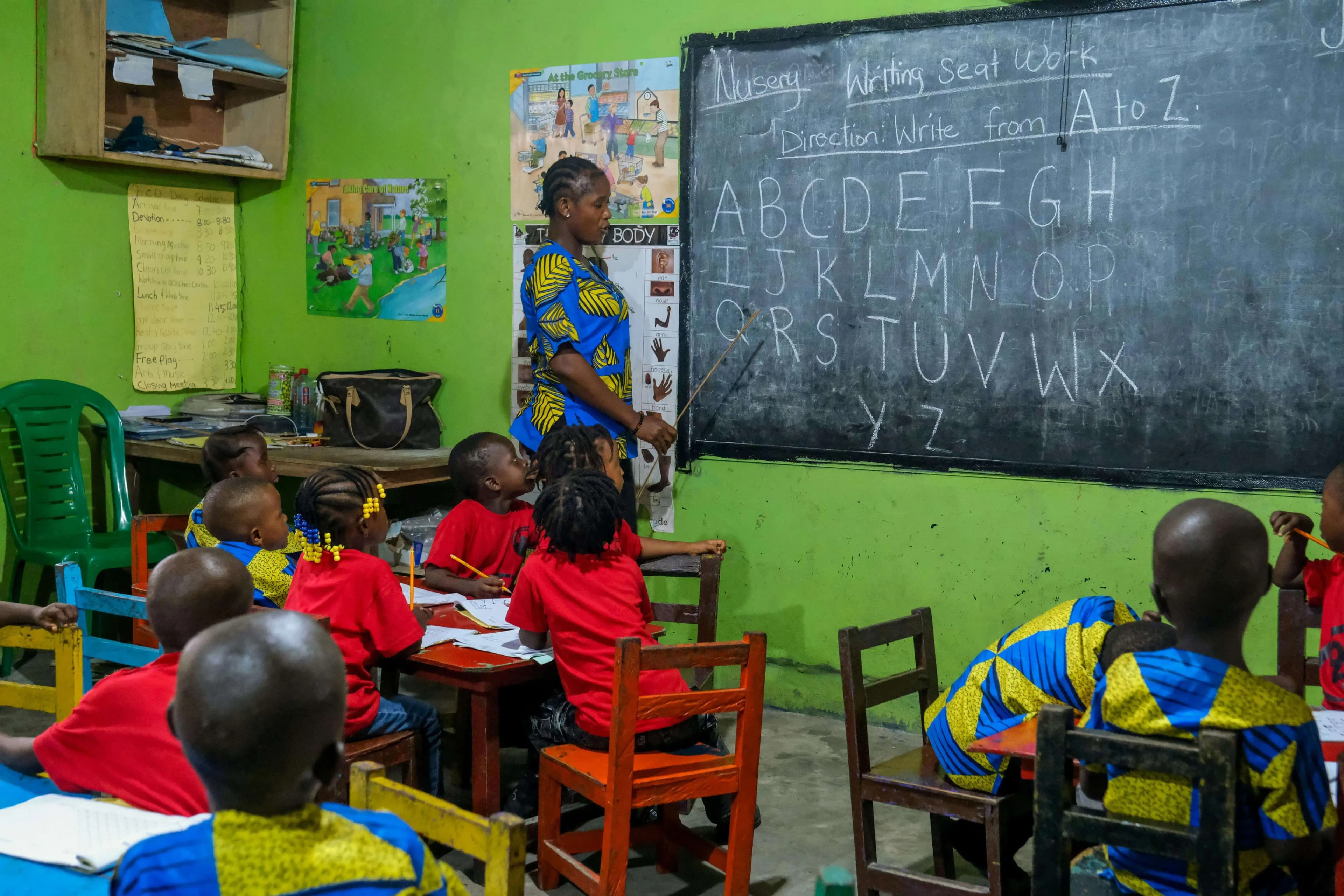 teacher in classroom with students